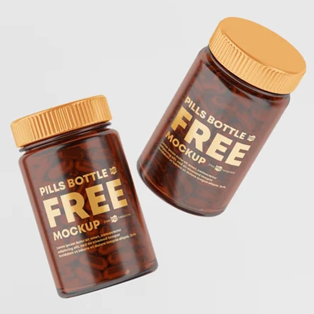 Free Pill Bottle Mockup Set Template