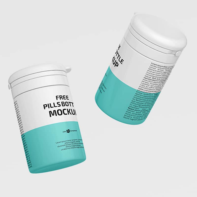 Free Pills Bottle Mockup in PSD