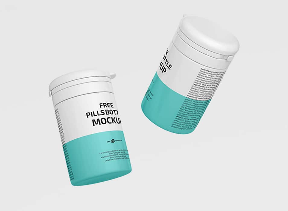 Free Pills Bottle Mockup in PSD
