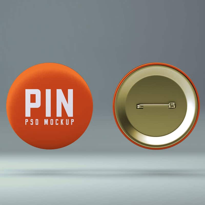 Free Pin Badge Button Mockup PSD