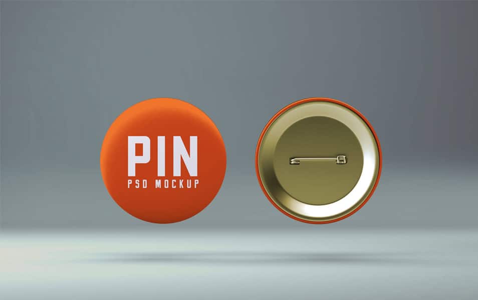 Free Pin Badge Button Mockup PSD