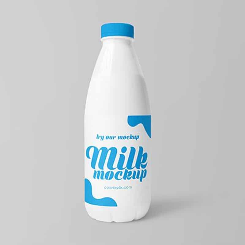 Free Plastic Milk Bottle Mockups