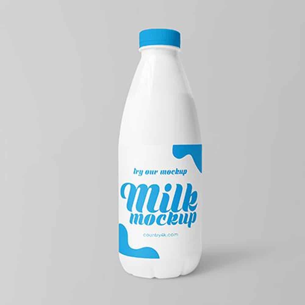 Free Plastic Milk Bottle Mockups