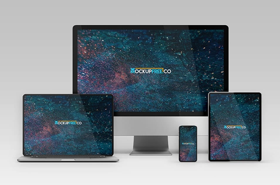 Free Responsive Design Devices Mockup in PSD