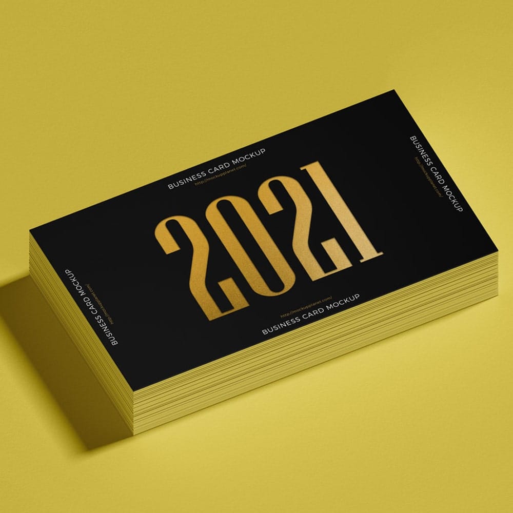 Free Stack of Business Card Mockup Design