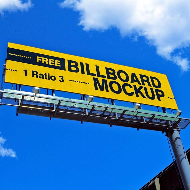 Free Street Billboard Mockup PSD