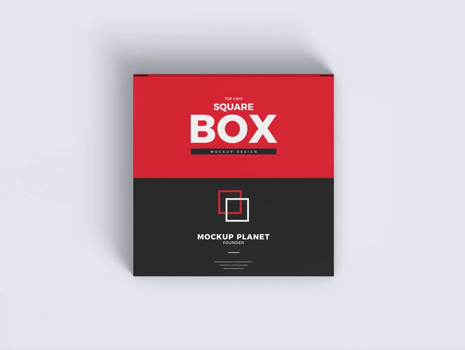 Free Top View Square Box Mockup Design