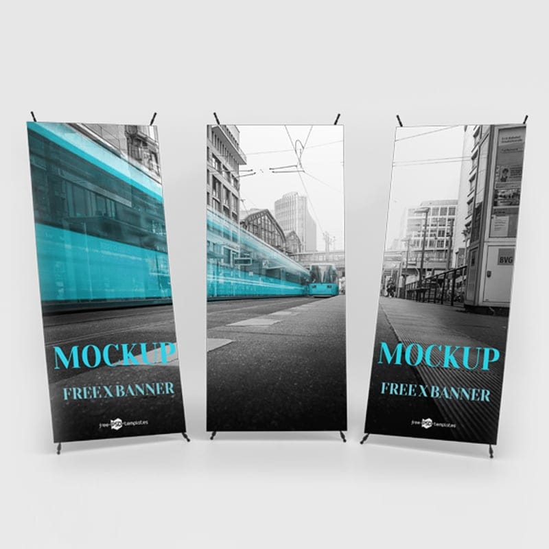 Free X Banner Mockup in PSD