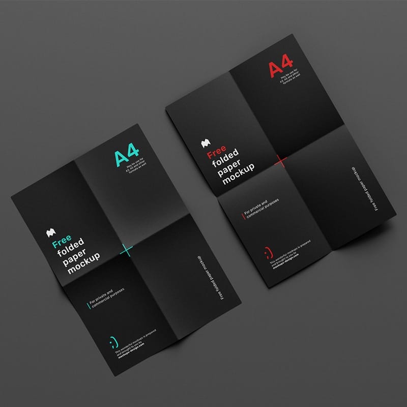 Free Folded Paper Mockup