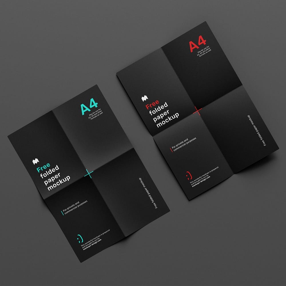 Free Folded Paper Mockup