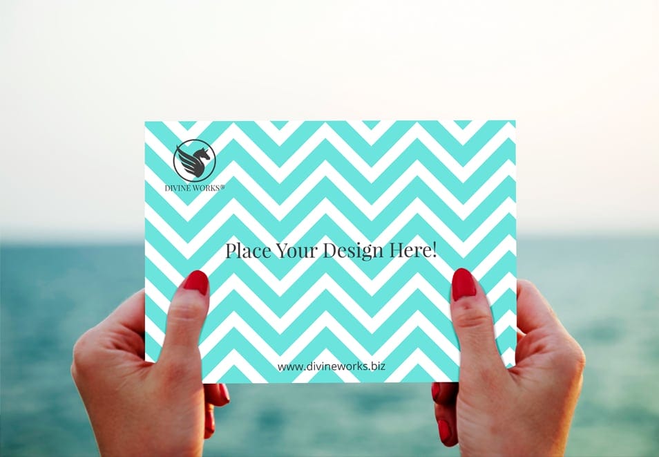 Greeting Card In Hand Mockup