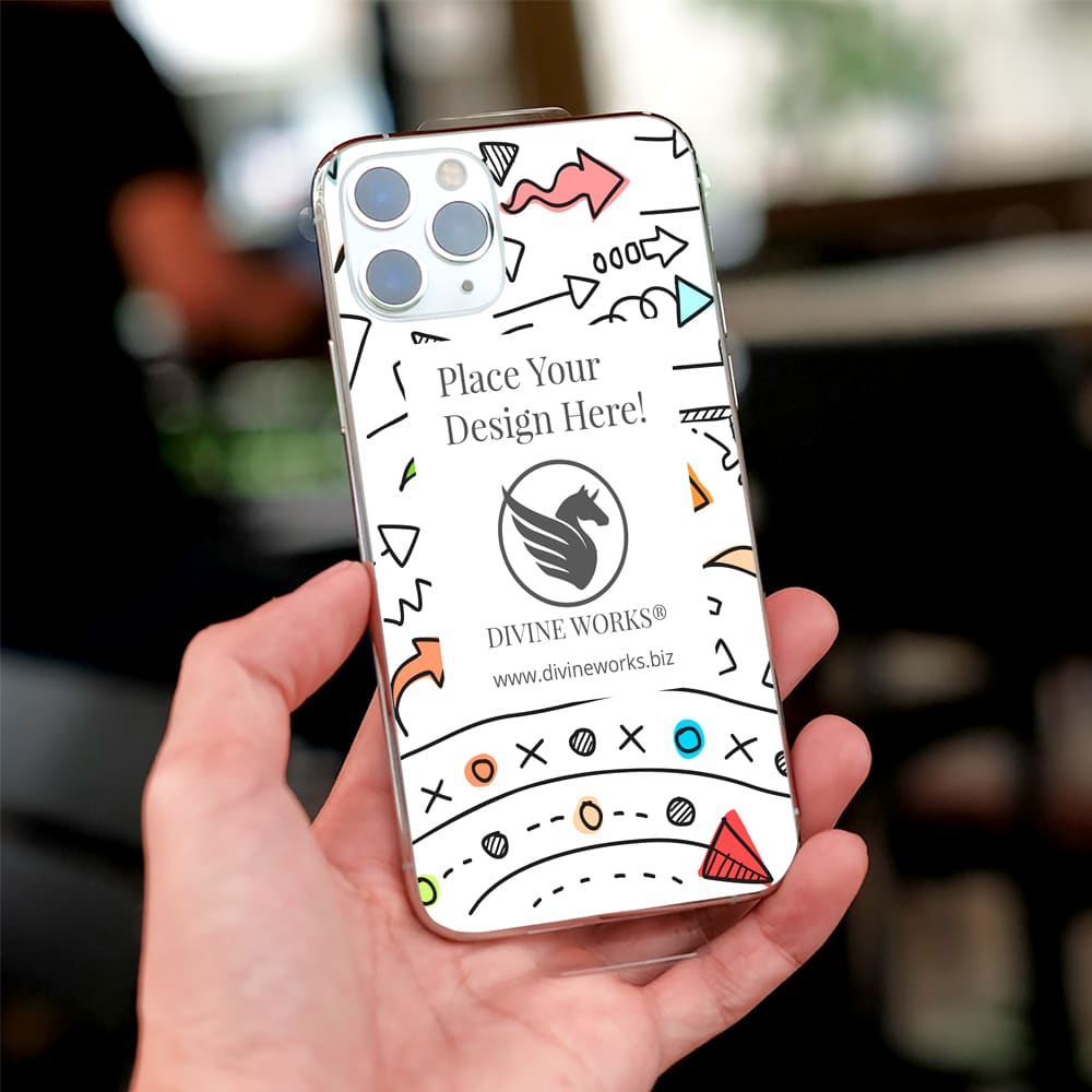 Hand Holding iPhone 11 Pro Max Case Mockup