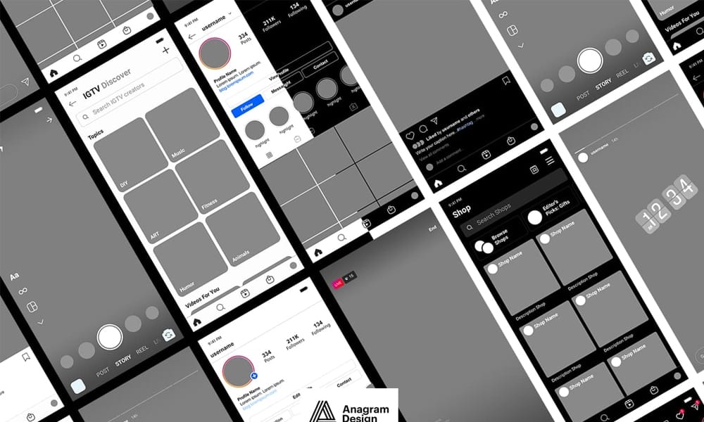 Instagram GUI PSD Template