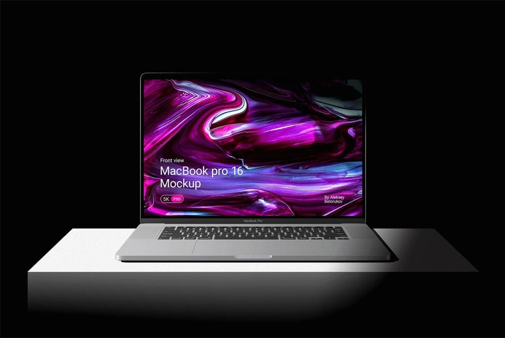 Macbook Pro 16 Mockup Front View
