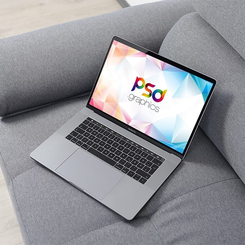 Macbook Pro on Sofa Mockup