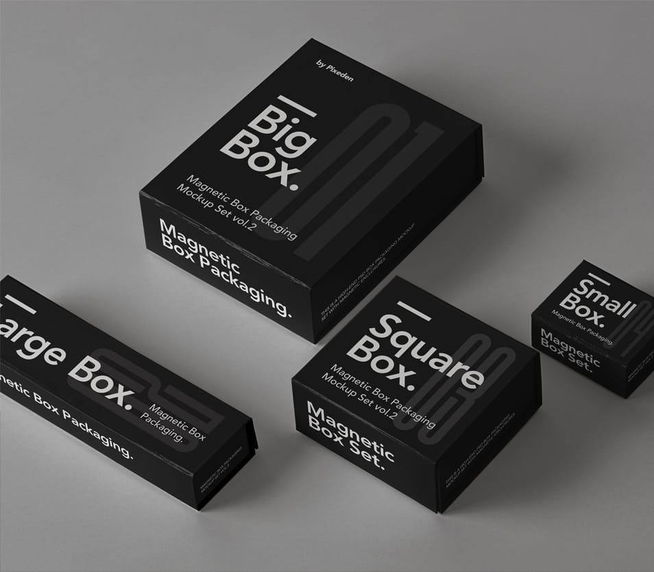 Magnetic PSD Box Packaging Mockup Set