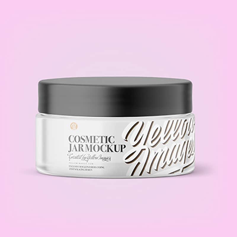 Matte Glass Cosmetic Jar Mockup