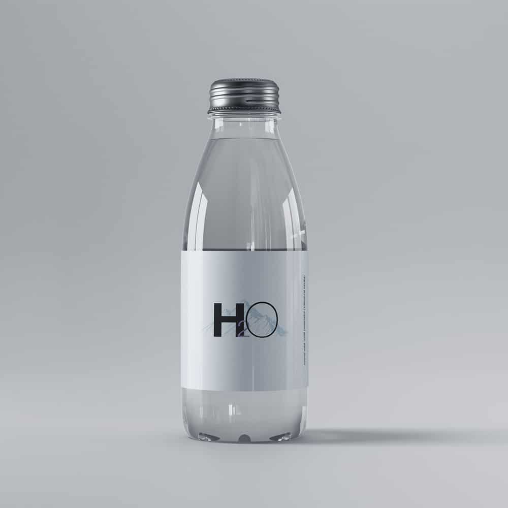 Mini Glass Water Bottle Mockup