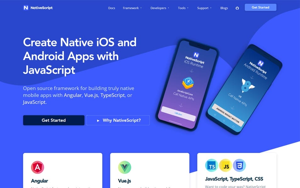 100+ JavaScript Frameworks for Web Developers 8 NativeScript