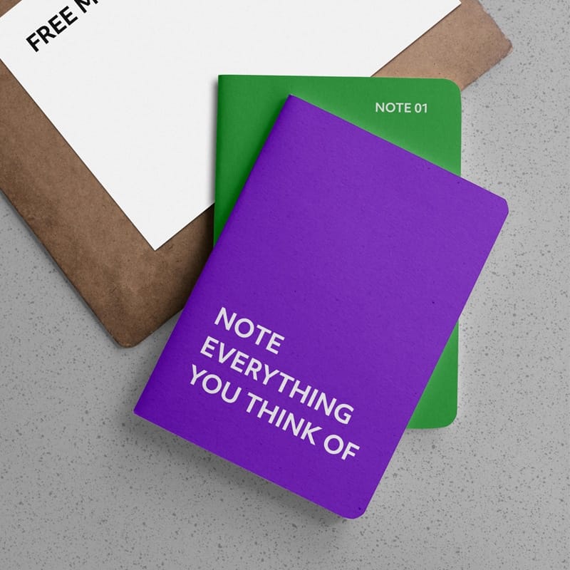 Notebooks with Clipboard Mockup