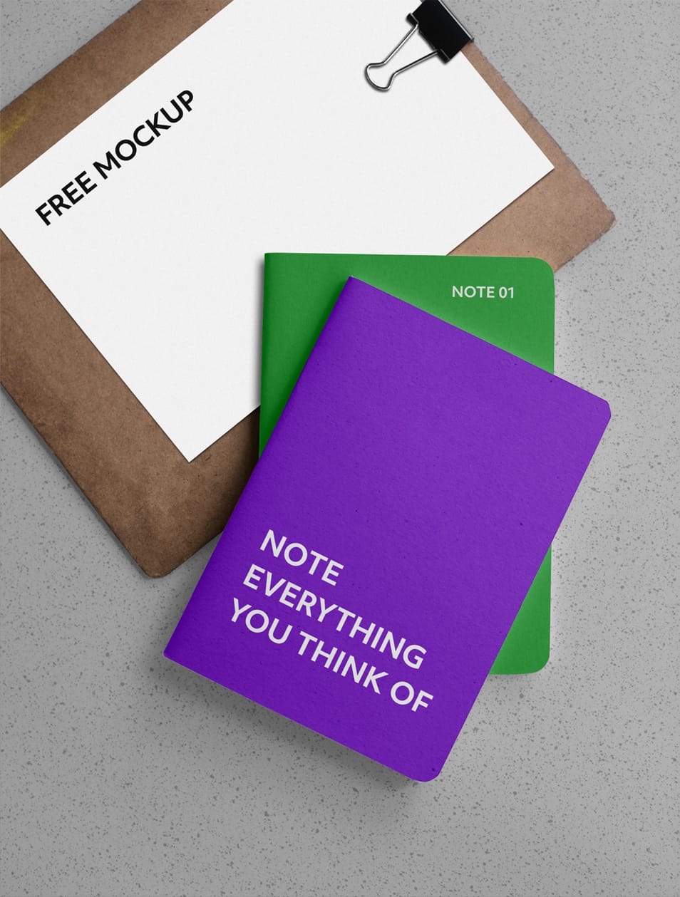Notebooks with Clipboard Mockup
