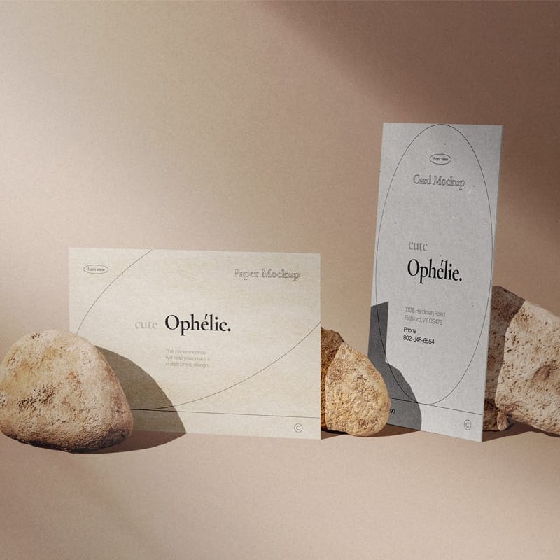 Papers For Branding Shadow Overlay Mockup Front View