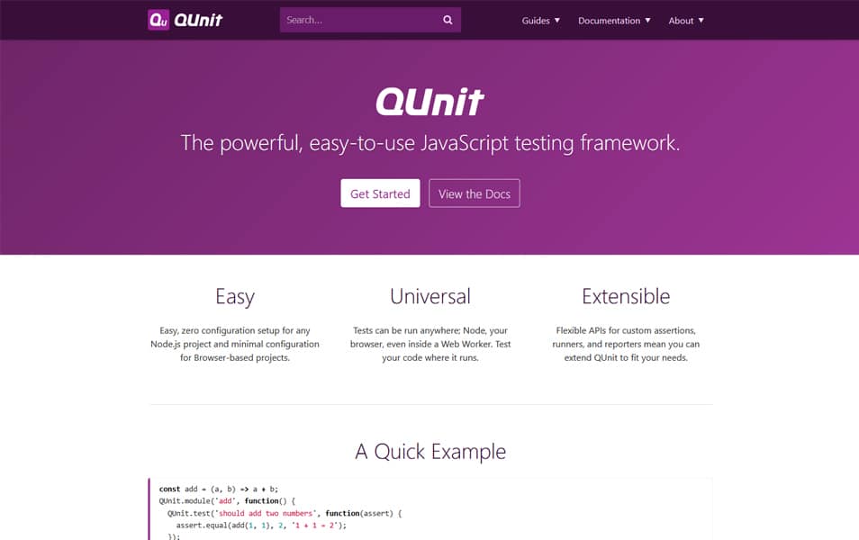 100+ JavaScript Frameworks for Web Developers 34 QUnit