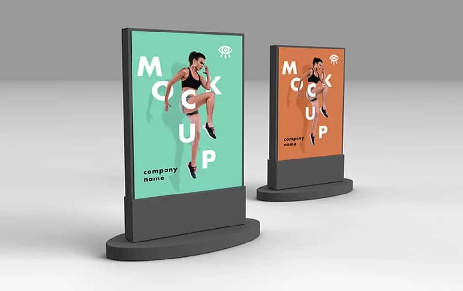 Street Posters Light Box Advertises Mockup