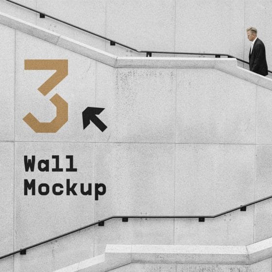 Wall with Stairs Mockup