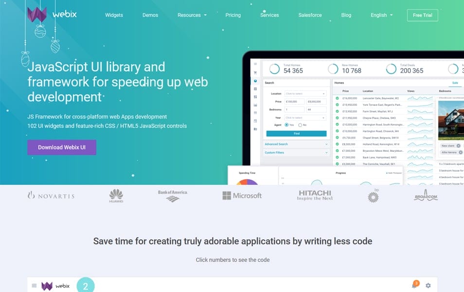100+ JavaScript Frameworks for Web Developers 50 Webix