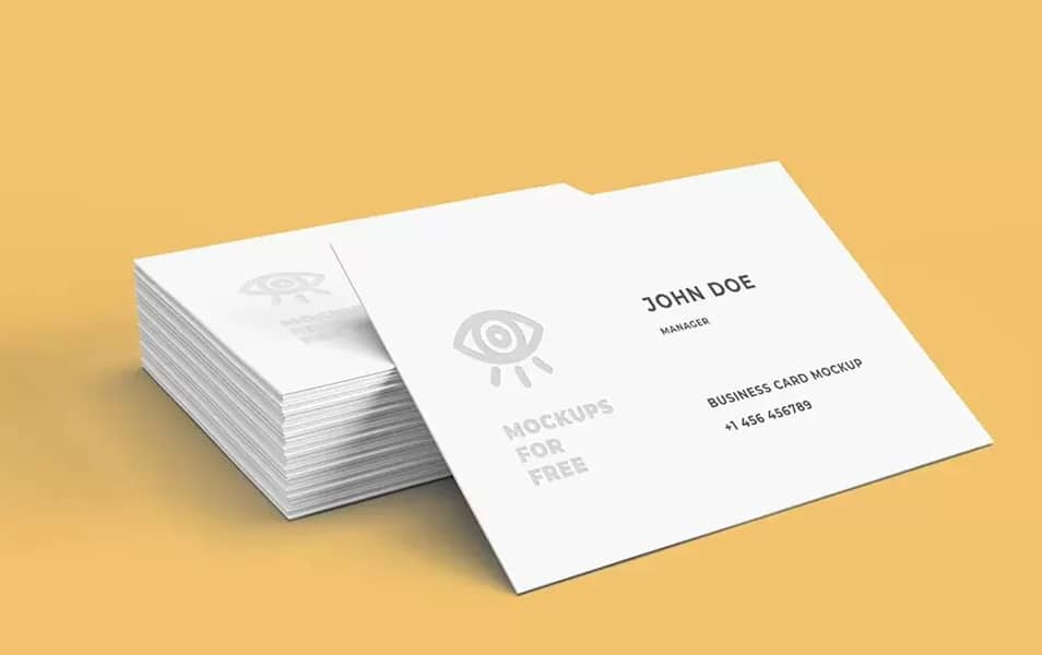 White Business Card Mockup