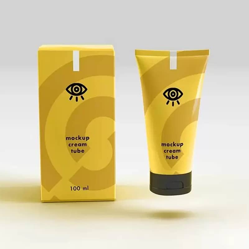 Yellow Cosmetic Tube Mockup