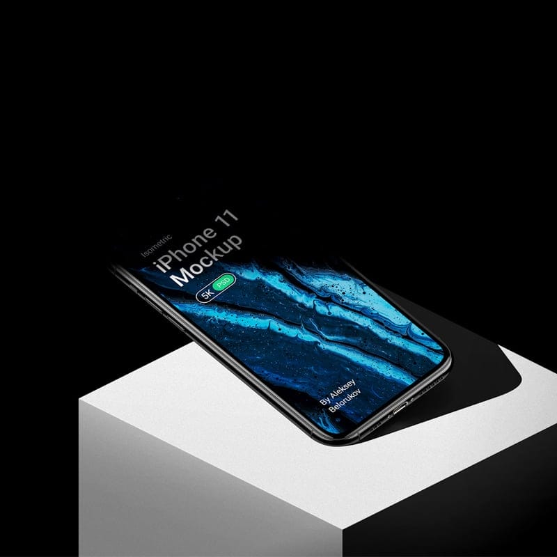 iPhone 11 Pro With Shadow Overlay Isometric