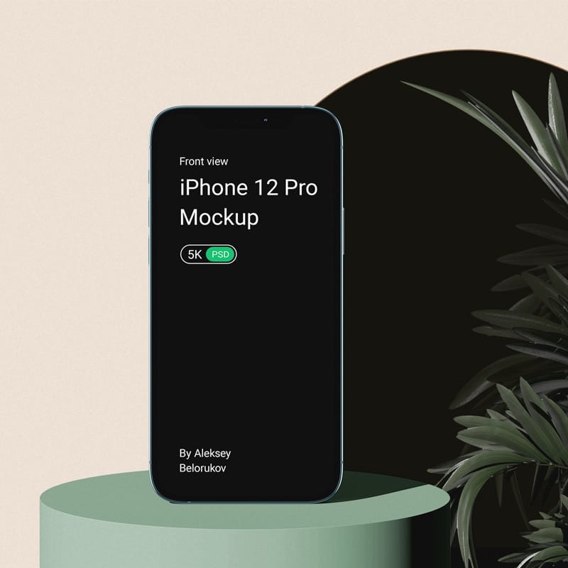 iPhone 12 Pro With Plant Mockup