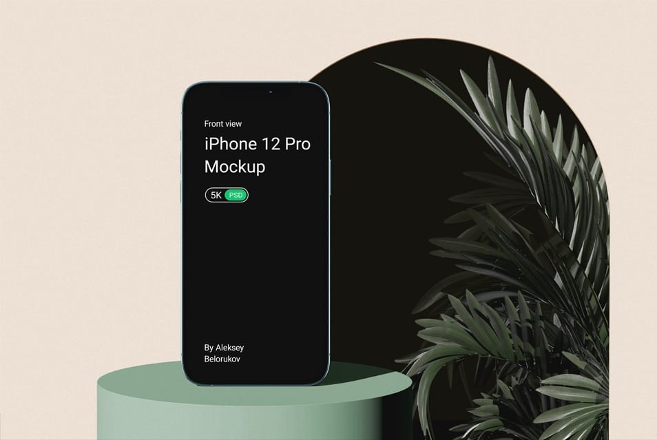 iPhone 12 Pro With Plant Mockup