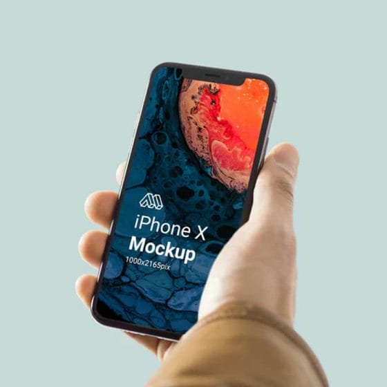 iPhone X in Hand Mockup