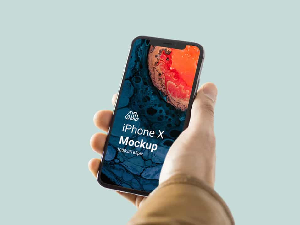 iPhone X in Hand Mockup