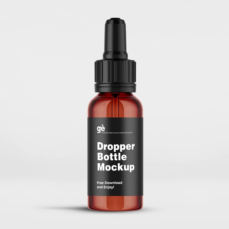 Amber Dropper Bottle Mockup