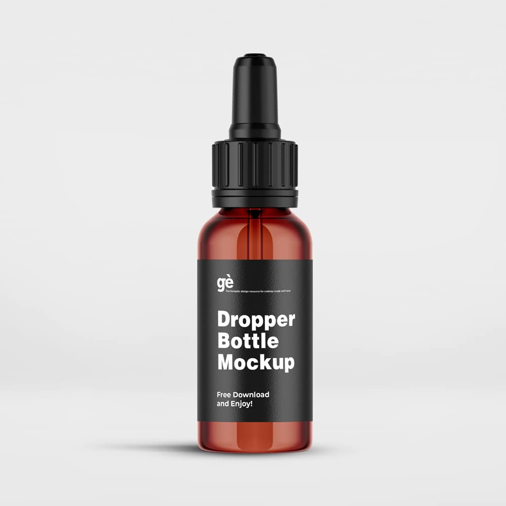Amber Dropper Bottle Mockup