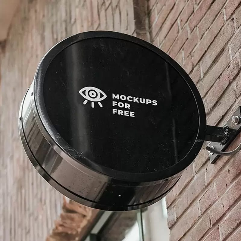 Black Street Signboard Mockup