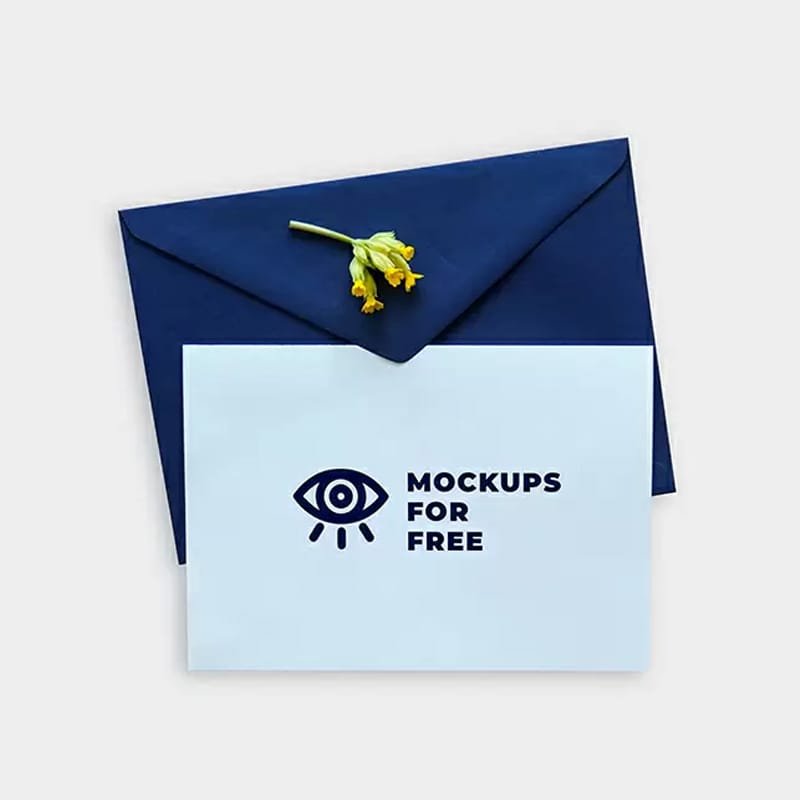 Blue Envelope Mockup