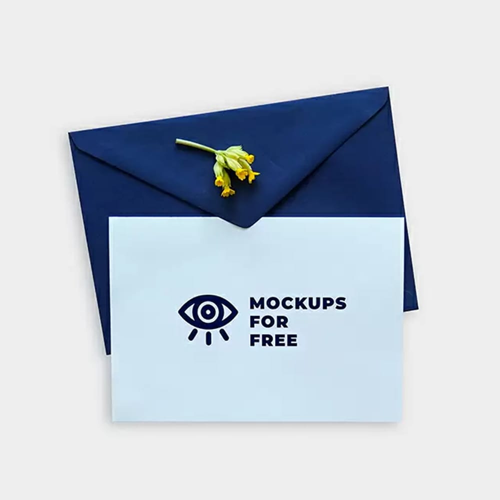 Blue Envelope Mockup
