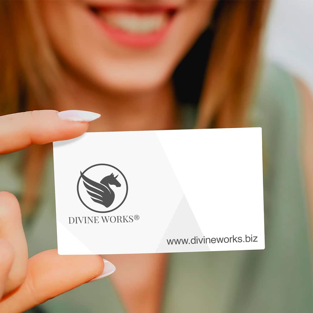 Business Card In Woman’s Hand Mockup