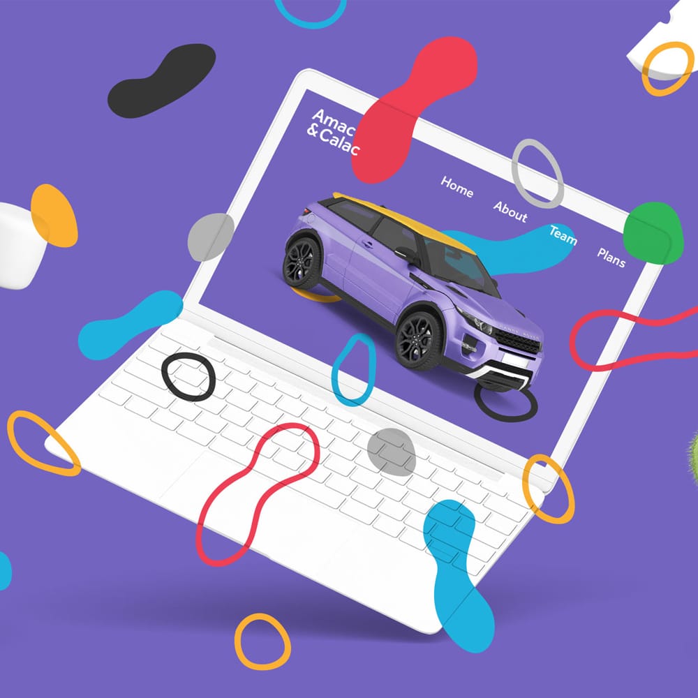 Colorful Macbook Mockup