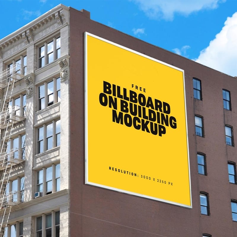 Free Building Billboard Mockup PSD