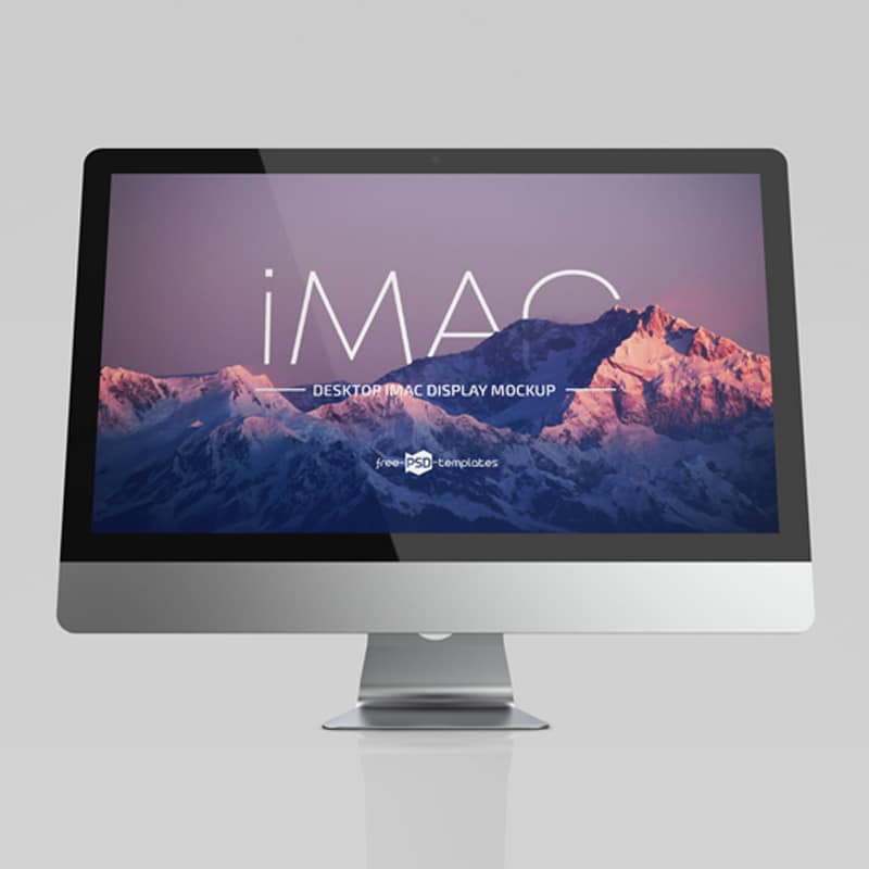 Free Desktop IMac Display Mockup Template in PSD