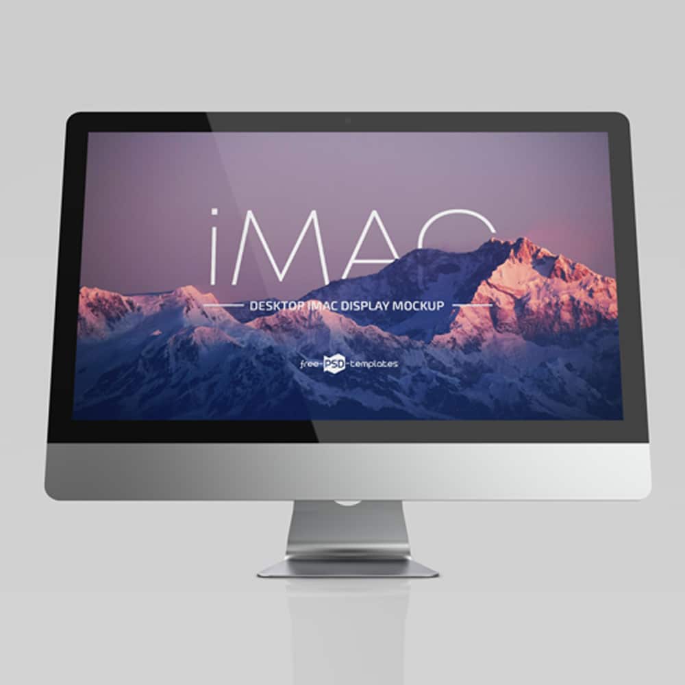 Free Desktop IMac Display Mockup Template in PSD