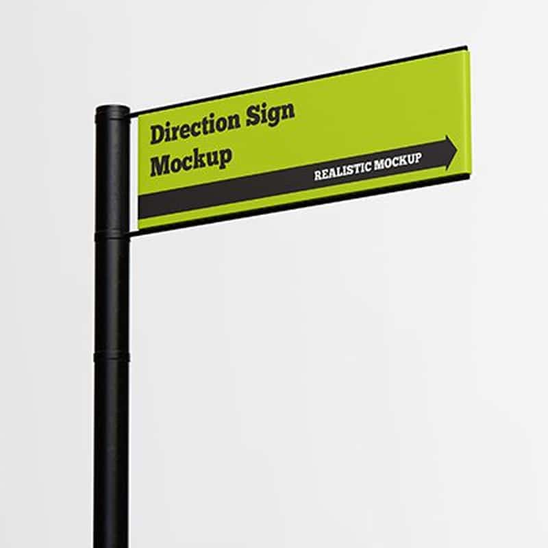 Free Direction Sign Mockup