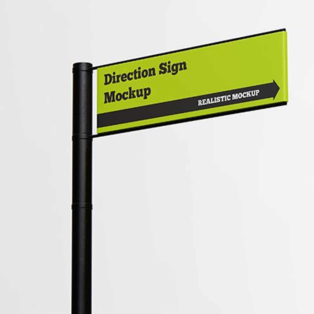 Free Direction Sign Mockup