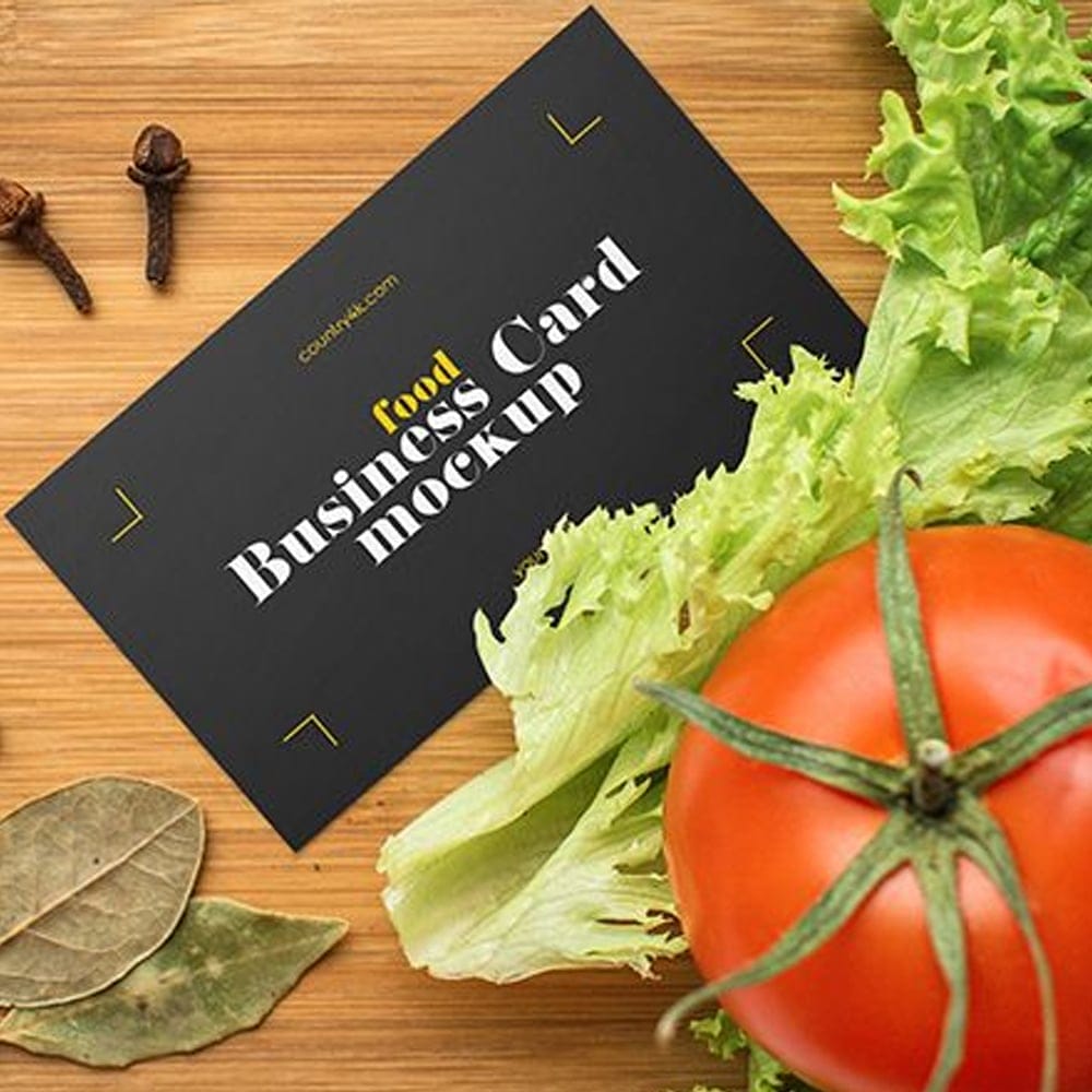 Free Food Business Card Mockup